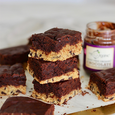 Cookie Dough Double Decker Chocolate Brownies by Jess Beautician
