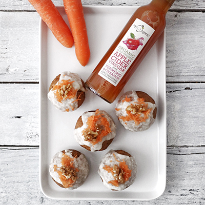 Simple Carrot Cake Muffins with Apple Cider Vinegar