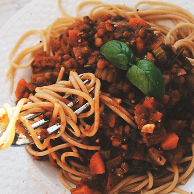 Tomato Spinach Spaghetti