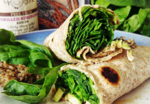 Grilled Aubergine and Avocado Wrap
